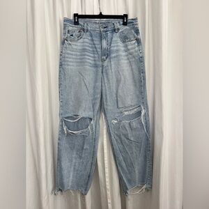 American Eagle Outfitters Light Blue Strigid Distressed Jeans